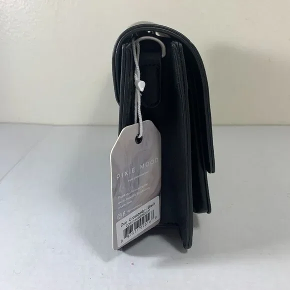 NWT Pixie Mood Zoe Crossbody Bag Black Vegan Leather Purse Spring Causebox 2020 - Picture 3 of 11